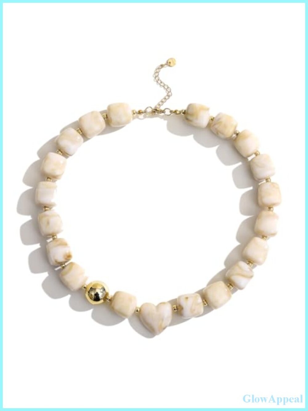 Resin Chunky Beaded Choker Necklace Stainless Steel Lobster Clasp Boho Beach